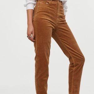 NWT! H&M High Waist Straight Leg Corduroy Pant